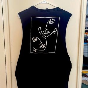 ASOS XL Black graphic tank top